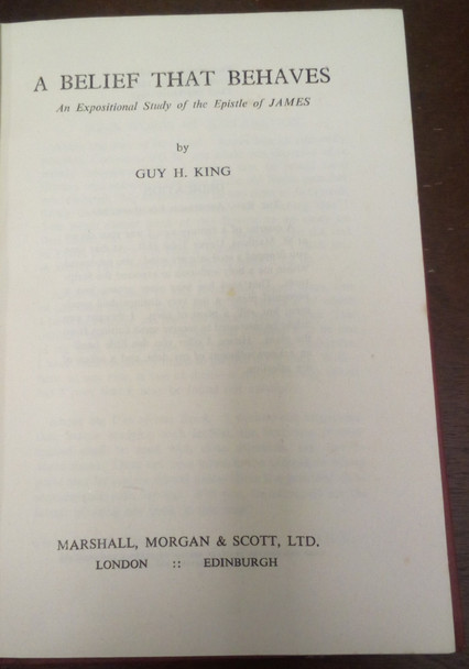 A Belief That Behaves by Guy H. King