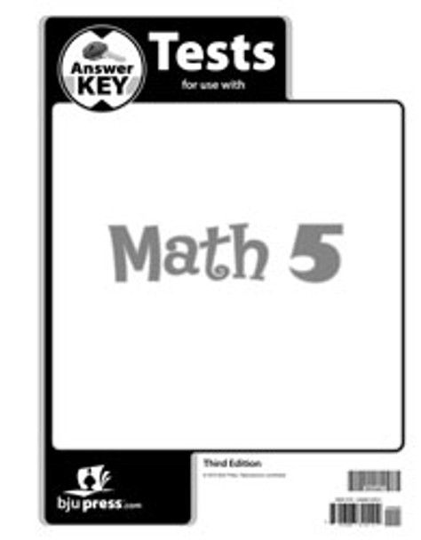 Math 5 - Tests Answer Key (3rd Edition)