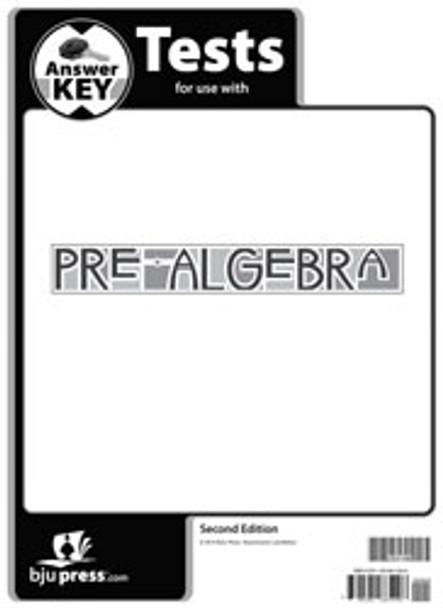 Pre-Algebra - Tests Answer Key (2nd Edition)