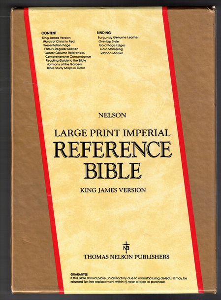 Large Print Imperial Reference Bible King James Version by Thomas Nelson