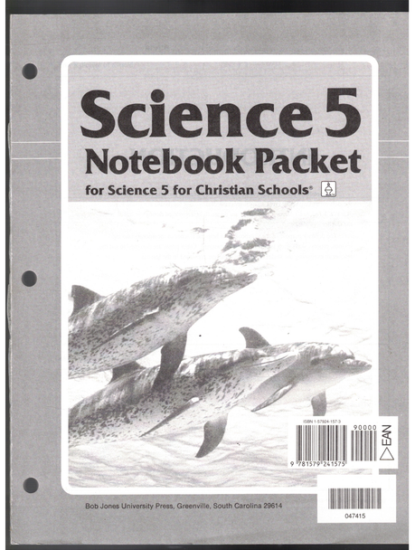 Science 5 Notebook Packet for Science 5 for Christian Schools by BJU Press