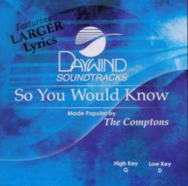 So You Would Know - Soundtrack CD (The Comptons)
