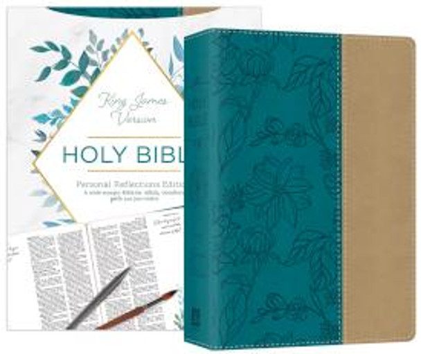 Wide Margin Personal Reflections Bible (Blue/Tan Imitation Leather) KJV