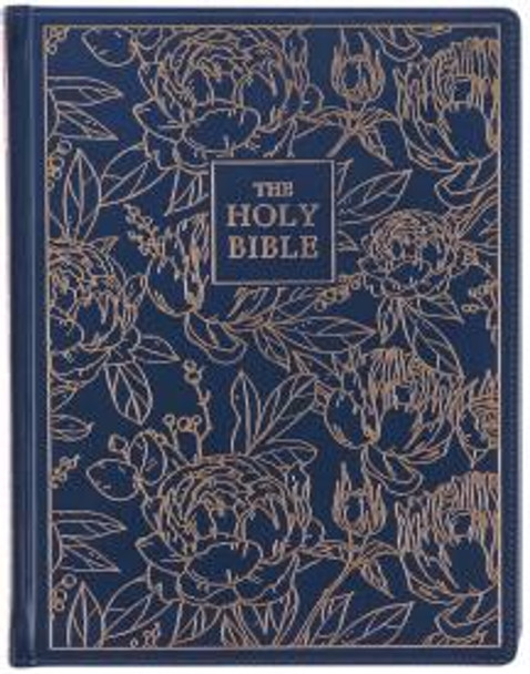 Large Print Note-Taking Bible (Navy Floral Hardback) KJV