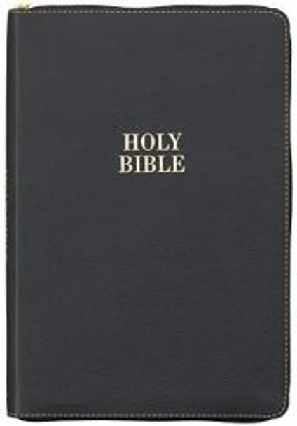 Large Print Thinline Bible, Indexed (Black Imitation Leather w/ Zipper) KJV