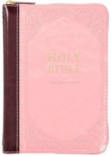 Compact Bible (Pink Imitation Leather w/ Zipper) KJV