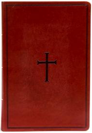 Super Giant Print Reference Bible, Indexed, KJV (Imitation, soft leather-look, Brown with cross)