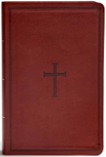 Giant Print Reference Bible, Indexed, KJV (Imitation, soft leather-look, Brown with cross)