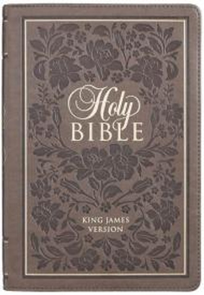 Large Print Thinline Bible, Indexed (Brown Floral Imitation Leather) KJV