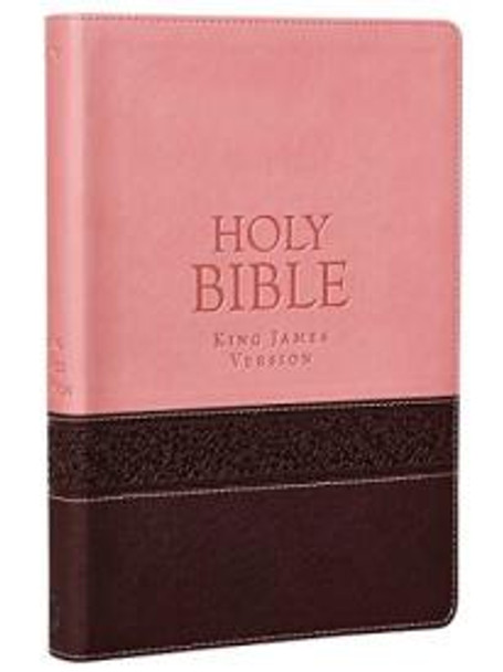 Thinline Large Print Bible, KJV (Imitation, Brown/Pink)