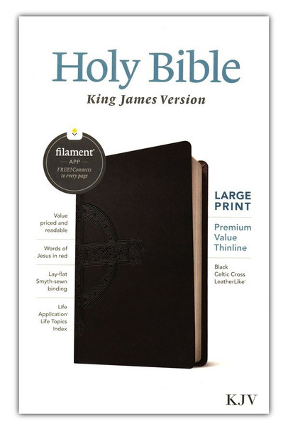 Large Print Value Thinline Bible: Filament Edition (Black Celtic Imitation Leather) KJV