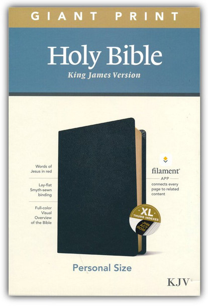 Giant Print Personal Size Bible: Filament Edition, Indexed (Black Genuine Leather) KJV