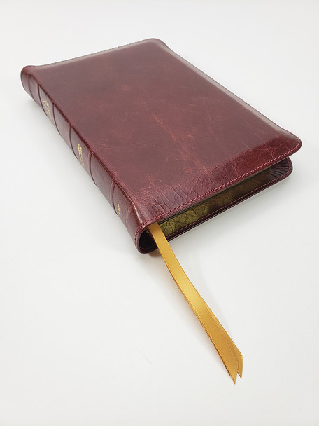 Midsize Turquoise Reference Bible, Full Yapp (Cranberry Water Buffalo Leather) KJV