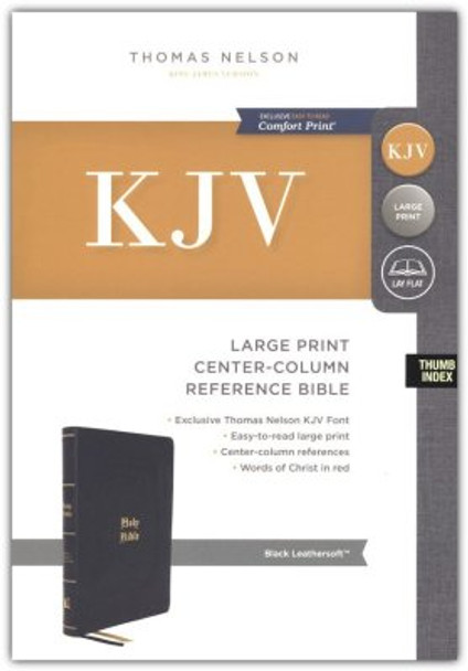 Large Print Center-Column Reference Bible, Indexed (Black Leathersoft) KJV