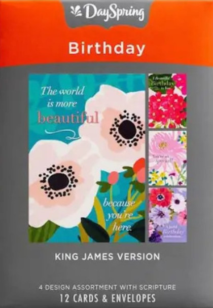 Birthday: Close-Up Floral (Boxed Cards) 12-Pack
