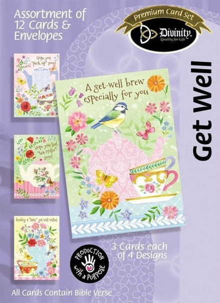 Get Well: Tea and Coffee (Boxed Cards) 12-Pack