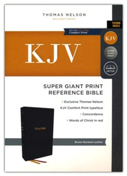 Super Giant Print Reference Bible, Indexed, KJV (Bonded Leather, Brown)