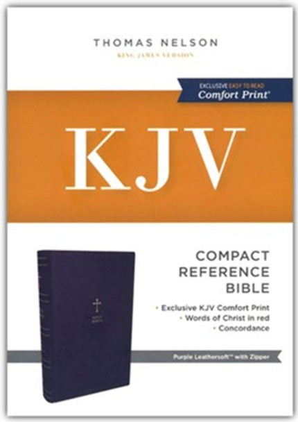 Compact Reference Bible, w/ zipper, KJV (Imitation, soft leather-look, Purple)