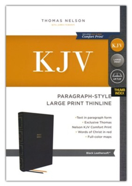 Paragraph Style Large Print Thinline Bible, Indexed, KJV (Imitation, soft leather-look, Black)