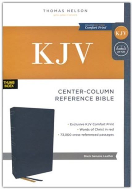 Center Column Reference Bible, Indexed, KJV (Black Genuine Leather)