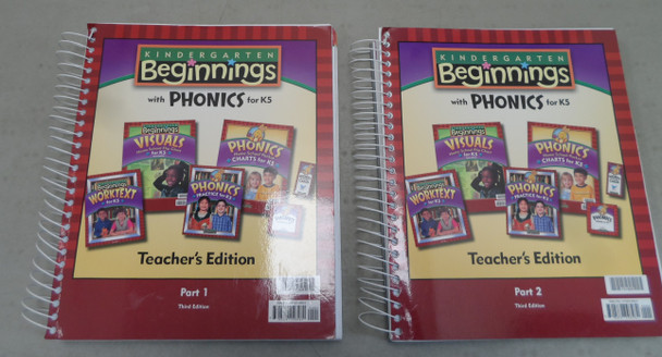 Kindergarten Beginnings with Phonics for K5 Teacher's Edition Parts 1 & 2 Third Edition BJU Press