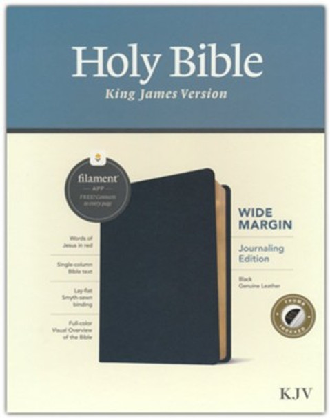 Filament Study Bible, Wide Margin, Indexed, KJV (Black Genuine Leather)