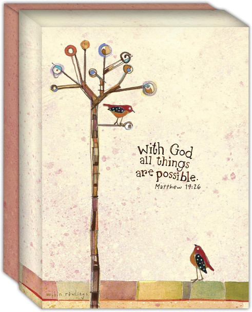 Blank Cards: With God - Trees and Birds (Boxed Cards) 12-Pack