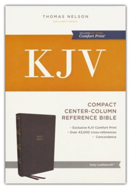 Compact Center-Column Reference Bible, KJV (Imitation, Gray)