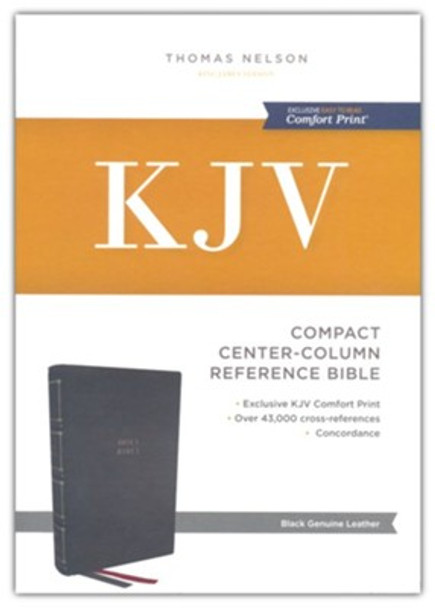 Compact Center-Column Reference Bible, KJV (Black Genuine Leather)