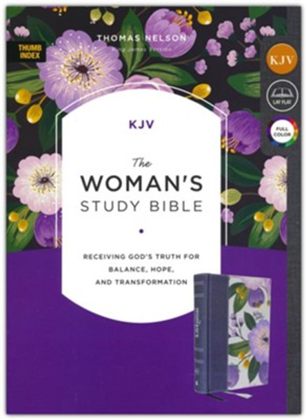 Women's Study Bible, Full Color Edition, Indexed, KJV (Purple Floral Hardcover)
