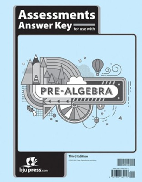 Pre-Algebra Assessment Key (3rd ed.)