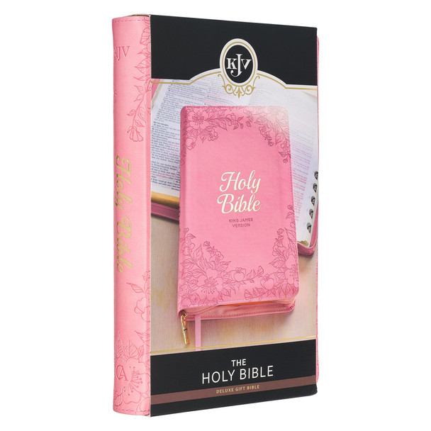 Deluxe Gift Bible, w/ zipper, KJV (Imitation, Pink)