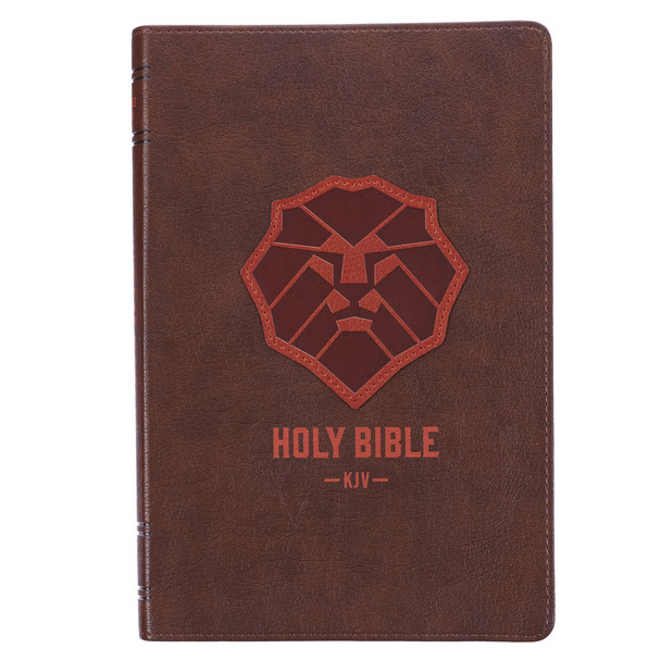 Kids Bible, KJV (Imitation, two-tone Brown w/ Lion)