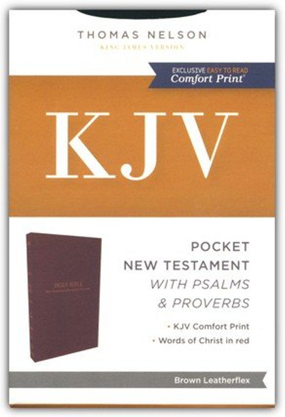 Pocket New Testament, w/ Ps. And Prov., KJV (Imitation, Brown)