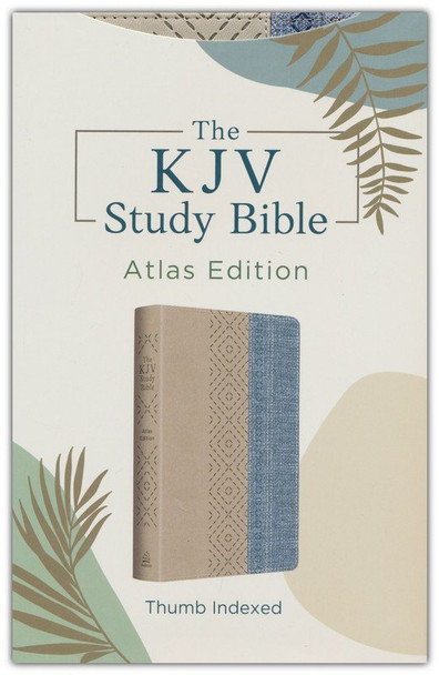 The KJV Study Bible: Atlas Edition, Indexed (Imitation, Taupe and Denim Crosshatch)