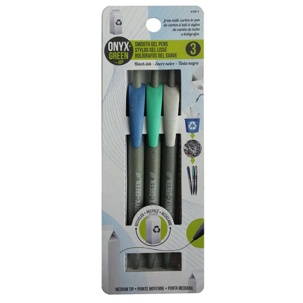 Gel Pens (Pack of 3) made from milk cartons