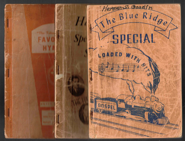 Lot of 3 Vintage Gospel Songbooks from the Blue Ridge Quartet, The Harmoneers and the Tobacco Tags.