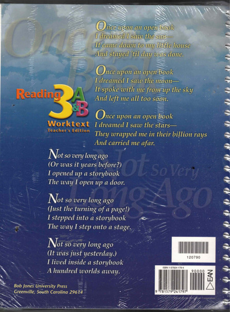 Reading 3 for Christian Schools A & B Worktext Teachers Edition (2nd Edition) by BJU Press