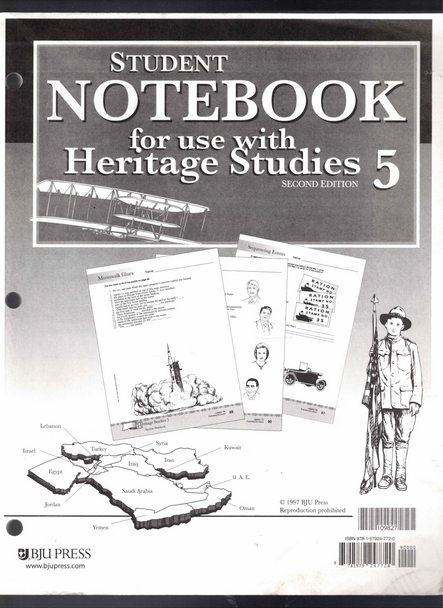 Student Notebook for use with Heritage Studies 5 (Second Edition) BJU Press