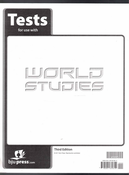 Tests for use with World Studies (Third Edition) BJU Press
