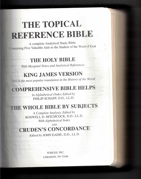 Jubilee Topical Reference Bible Complete Analytical Study Edition KJV  77L60