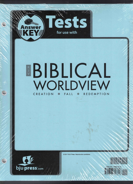 Answer Key Tests for Use with Biblical Worldview KJV from BJU Press