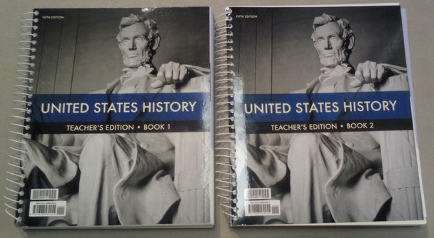 Teacher's Edition United States History (Fifth Edition) BJU Press (2-Book Set)