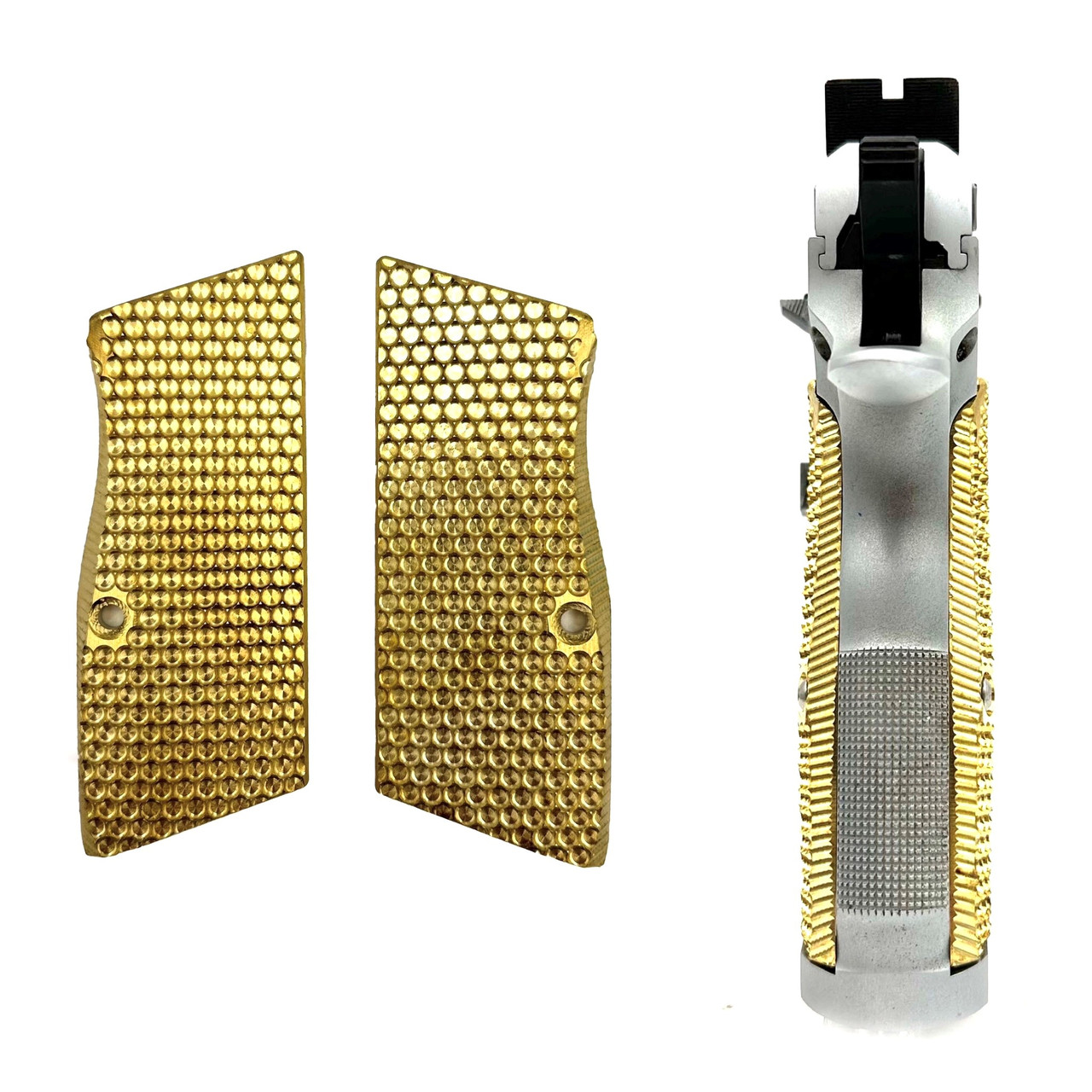 Patriot Defense Tanfoglio Grips - Thin - Brass - Full Size