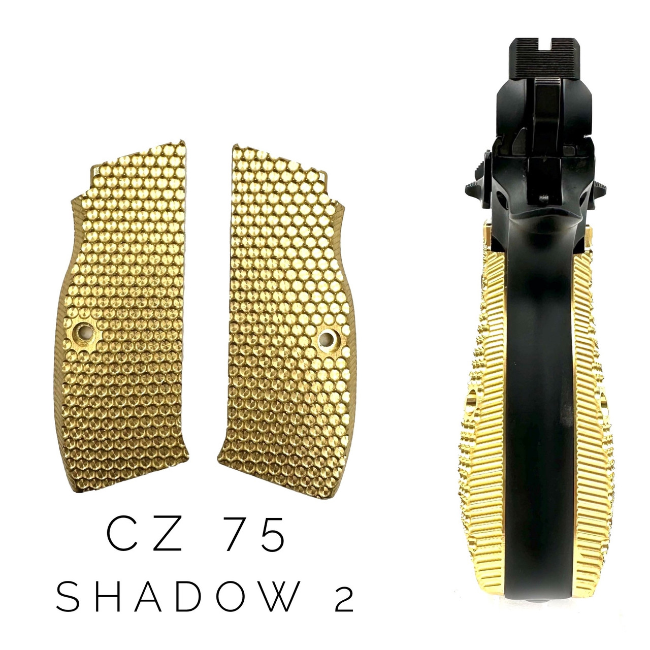 Patriot Defense CZ 75/Shadow 2 Grips – Palm Swell Low, Brass
