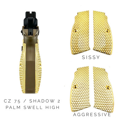 Patriot Defense CZ 75/Shadow 2 Grips – Palm Swell High, Brass