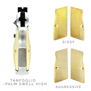 Patriot Defense Tanfoglio Grips - Palm Swell High - Brass - Full Size