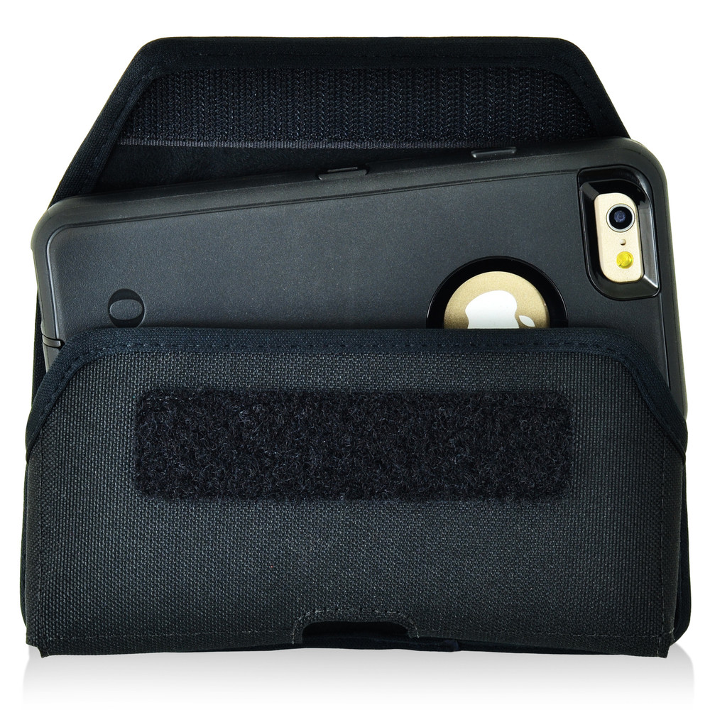 iPhone 6S Police Pouch Belt Case Horizontal Velcro Closure Black Nylon