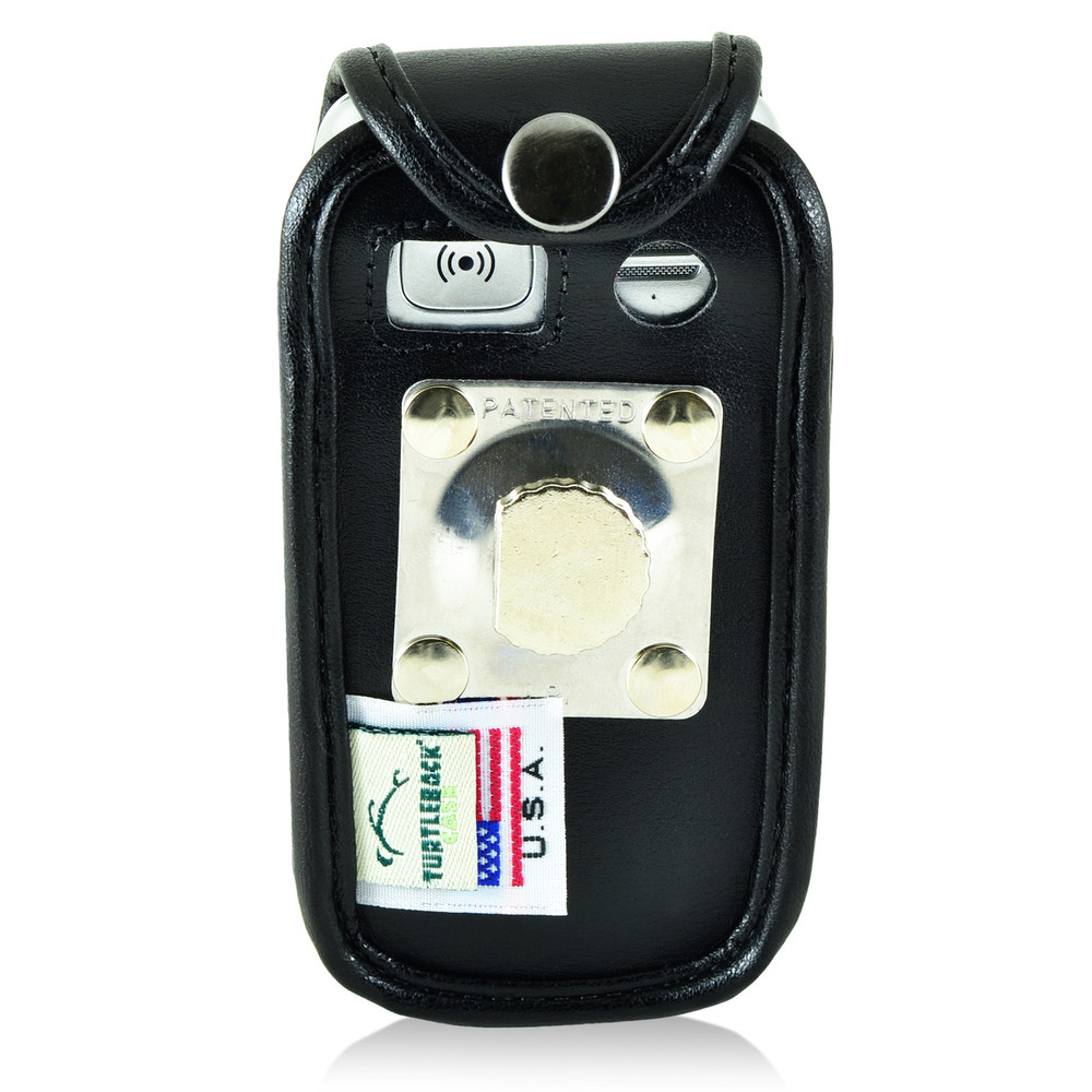 Doro Phoneeasy 626 Flip Phone Fitted Case Black Leather Metal Clip