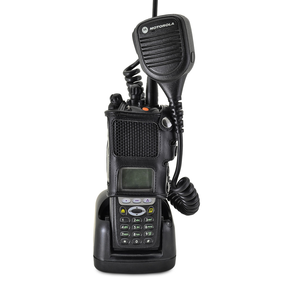 Motorola XTS5000 2 Way Radio Belt Clip Holder Black Leather